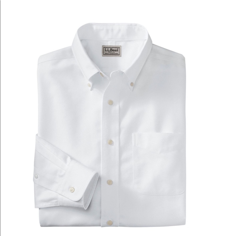NWT L.L. Bean Men's Slightly Fitted Classic Oxford Cotton Dress Shirt 16-34